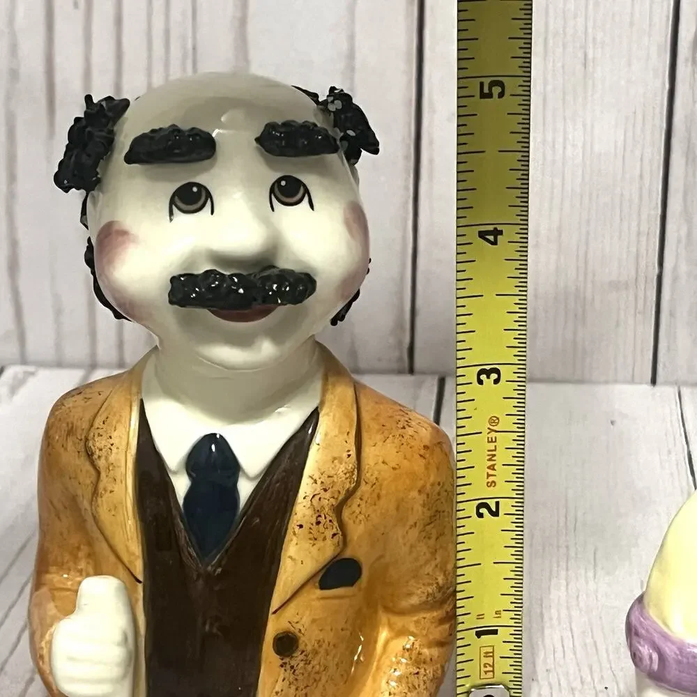 Vintage Spaghetti Hair Figurines Ma Pa Charlie Sadie Schwartz Salt Pepper Set 5”